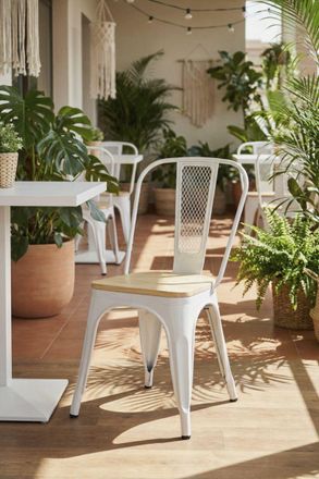 Regalos Miguel Sillas Comedor - Silla Valix Madera Natural - Blanco