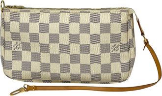 Louis Vuitton White Damier Azur Pochette Pouch (Pre-Owned)