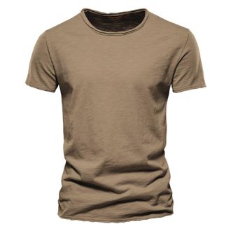 Generic Muscle Fit T Shirt Men Cotton Short Sleeve Casual Solid Color Round Neck Summer T Shirts Classic Basic Stylish Comfy Daily Sport Running Tshirt Breath