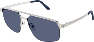Cartier Santos de Cartier Blue Navigator Mens Sunglasses CT0385S 004 60