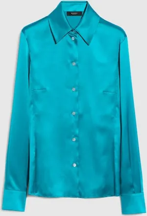 Gucci Silk Satin Shirt, Blue, Ready-to-wear