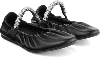 Jimmy Choo London Leather Ballet Flat - Black