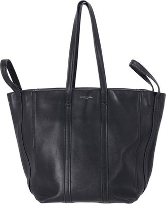 Balenciaga Black Leather Small Laundry Cabas Tote (Authentic Pre-Loved)