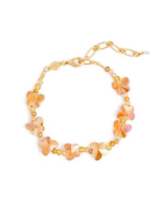 Anni Lu Anni LU Butterfly 18kt Gold-plated Beaded Bracelet - Amber - One Size