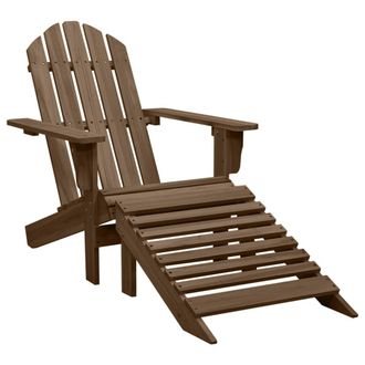 vidaXL Silla De Jard&iacute;n Con Otomana De Madera Marr&oacute;n Vidaxl