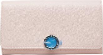 Bulgari Pink Leather Long Wallet (Bi-Fold) (Pre-Owned)