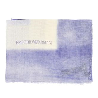 Emporio Armani Silk and linen-blend scarf Woman One Size