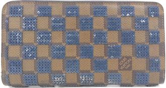 Louis Vuitton Blue Ebene Coated Canvas Spangles Long Wallet (Bi-Fold) (Pre-Owned)