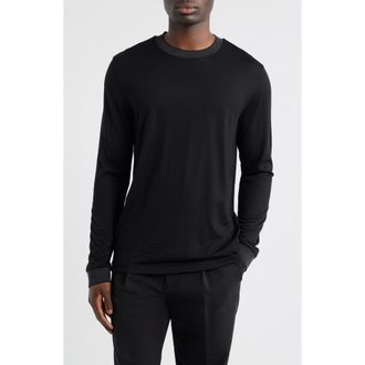 BOSS Talley 110 Wool Long Sleeve Pullover in Black at Nordstrom, Size Xx-Large