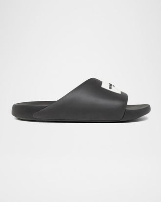 Givenchy Men & apos;s Label Slide Flat Rubber Sandals