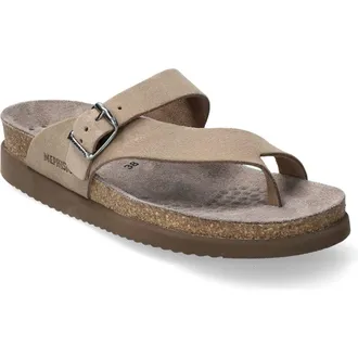 Mephisto Helen Toe Loop Sandal in Warm Grey at Nordstrom, Size 10