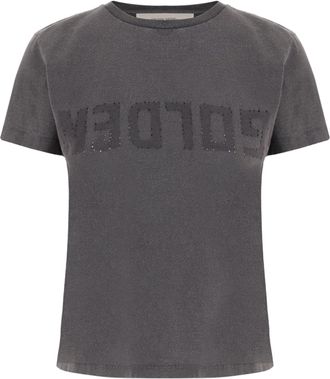 Golden Goose Dark Gray Minimalist Logo Cotton T-Shirt