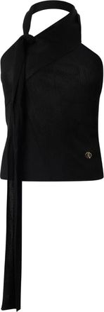 Roberto Cavalli Gebreide top met open schouders - Zwart