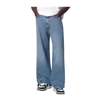 Off-white Wide Jeans, male, Blue, Size: W33 Half Arrow Twisted Flare Jeans