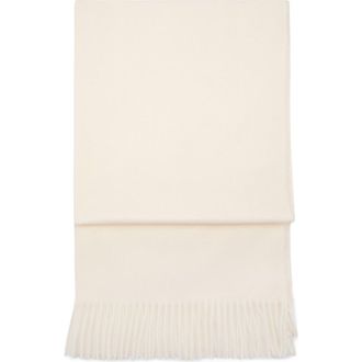 Mango Fringe Scarf in Ecru at Nordstrom