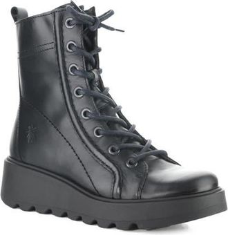 FLY London Tery Combat Boot in 000 Black at Nordstrom, Size 38
