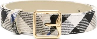 Burberry Tartan-Patterned Leather Belt - Womens - Calf Leather/Polyester/Cotton