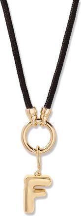 Brook & York Kai Initial Charm Necklace in Gold/Black F at Nordstrom