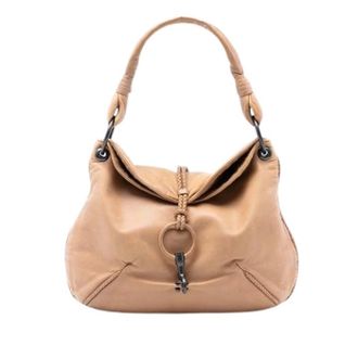 Bottega Veneta Pre-owned Shoulder Bags, female, Brown, Size: ONE SIZE Pre-owned Braided Flap Shoulder Bag