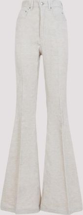 Rick Owens White Cotton Bolan Bootcut Pants