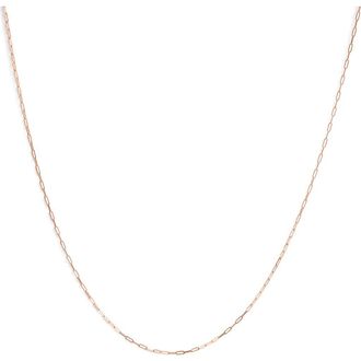 House of Brilliance Unisex Solid 14K Gold 1.5mm Paperclip Chain Necklace in Rose at Nordstrom, Size 18