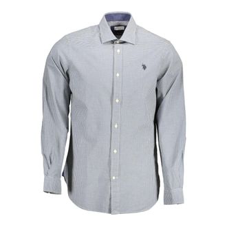 U.S.Polo Association Slim Fit Lange Mouwen Overhemd - Heren - Casual Overhemden - Blauw - 2XL - Overhemden