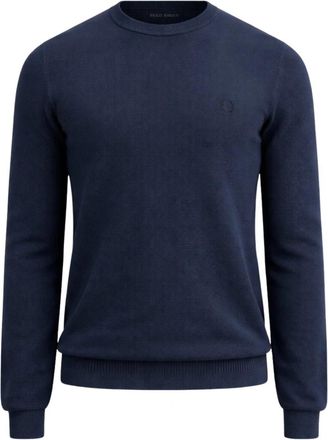 Fred Perry Ronde hals knitwear - Heren - Ronde hals truien - Blauw - XL - Katoen - Truien & Vesten