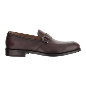 Ferragamo Schoenen, Heren, Bruin, 44 EU, Leer, Gancini Ornament Moccasin