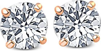Pompeii3 3/4ct Diamond Studs Screw Back 14K Rose Gold