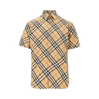 Burberry Check poplin short-sleeved shirt Man XL
