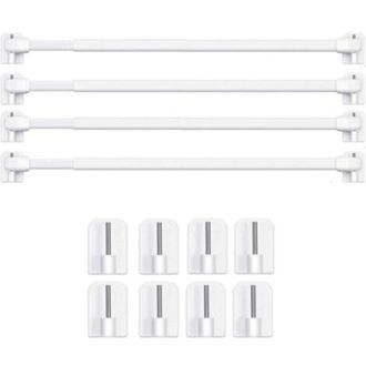OEM Barras Extensibles Para Cortinas Crezuo, No Requieren Perforaci&oacute;n, Para Ventanas De Pvc, Barra Adhesiva Para Cortinas (4 Unidades - 40-60 Cm)-crezuo