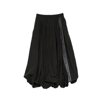 Yohji Yamamoto GRD 3S BLN Three-stripe Bubble-hem Maxi Skirt