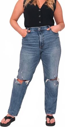Abercrombie & Fitch Vintage Stretch Curve Love Ultra High Rise 90S Straight Leg Jeans In Blue