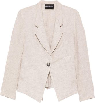 Emporio Armani Womens Linen Single-Breasted Jacket