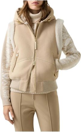 Bogner Fijn Lamsleren Vest - Dames - Bodywarmers - Beige - M - Leer - Jassen