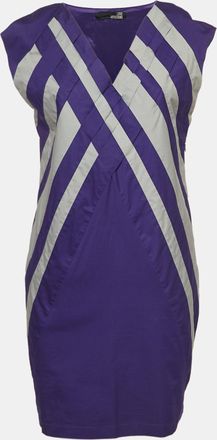 Love Moschino Purple Poplin Braided Detail Shift Dress