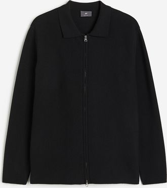H&M Cardigan mit Zipper in Regular Fit - Schwarz