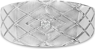 House of Brilliance Sterling Silver Diamond Accent Geometric Band Ring
