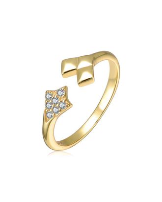 Rachel Glauber 14K Plated Cz Arrowhead Ring
