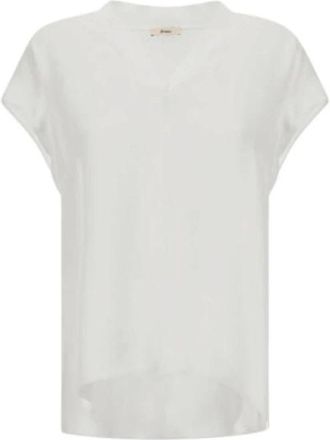 Herno Blouse met korte mouwen - Dames - T-shirts - Wit - XL - Denim - Tops