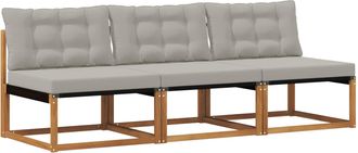 vidaXL 3 Uds. Sof&aacute; Intermedio De Exterior Madera De Acacia S&oacute;lida Vidaxl
