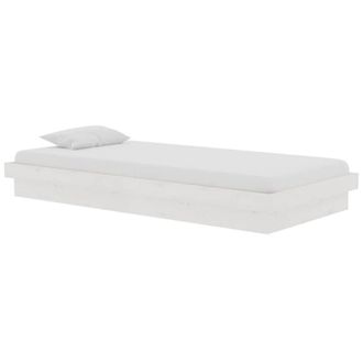 Berkfield Home Beautiful Bed Frame without Mattress White Solid Wood Single