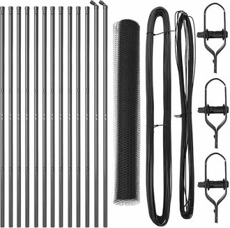 Berkfield Home Fencing Set Set of 2 Grey Galvanized Steel Large Durable