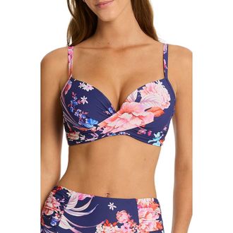 Sea Level Australia Indochine Crossover Bikini Top in French Navy at Nordstrom Rack, Size 10 Us / 14 Au