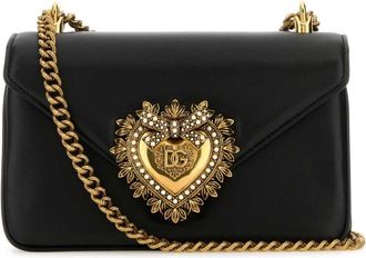 Dolce & Gabbana Black nappa leather Devotion shoulder bag