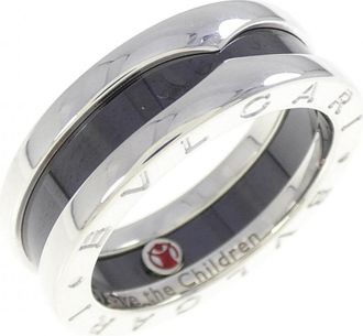 Bulgari Ceramic Silver 925 Band Ring (Pre-Owned)