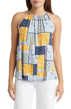 Loveappella Print Tank in Navy/Sunflower at Nordstrom, Size X-Small