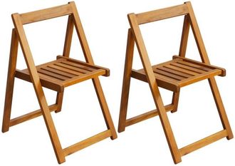 vidaXL Vidaxl - Folding Garden Chairs 2 pcs Solid Acacia Wood