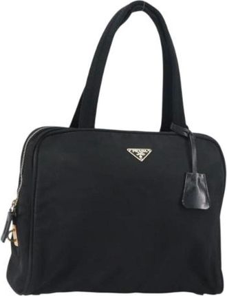 Prada Pre-owned Handbags, female, Black, Size: ONE SIZE Pre-owned Nylon Handbag
