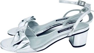 Senso Womens Metallic Bow Patent Leather Heels In Silver